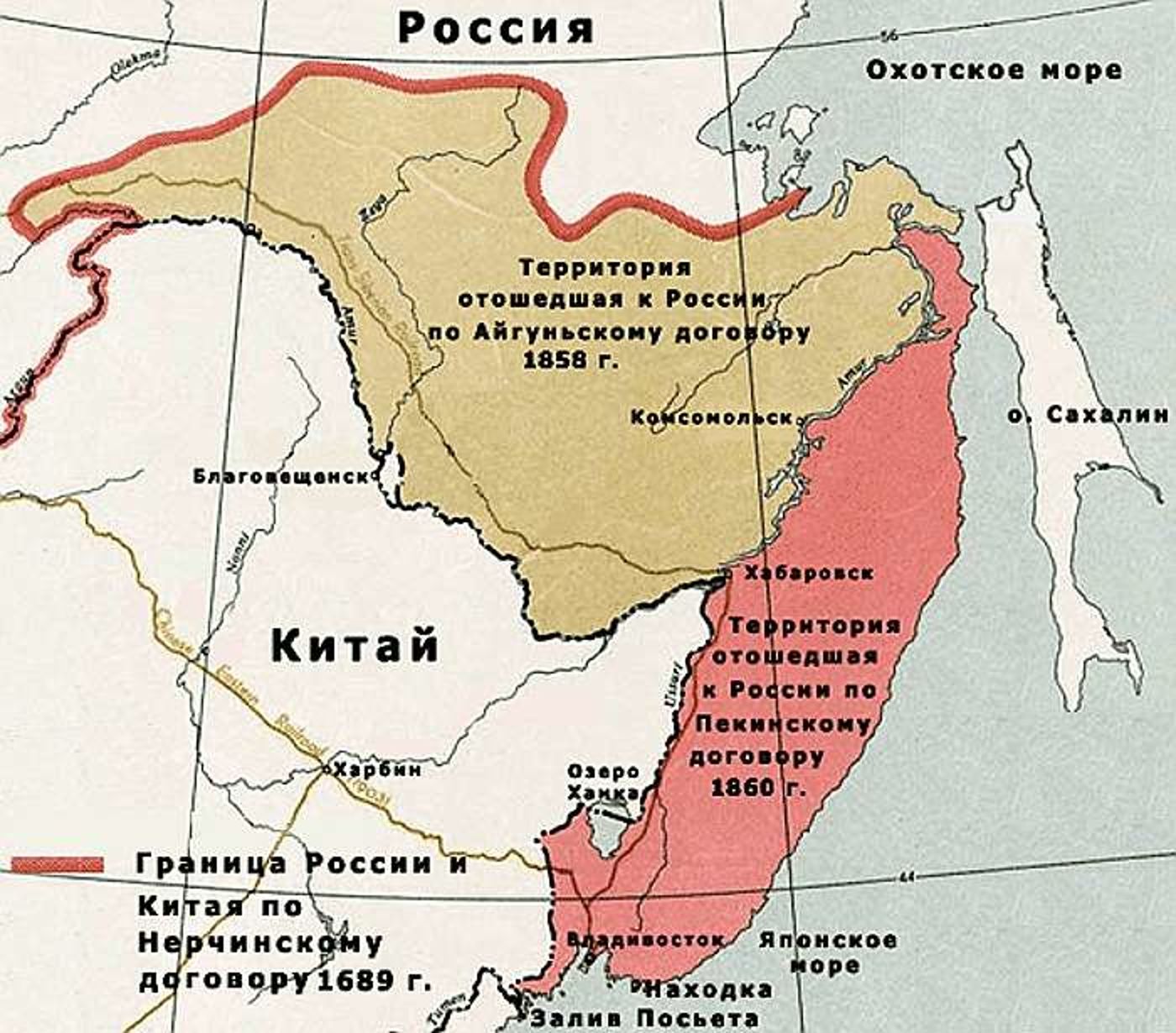 Граница китая и россии на карте